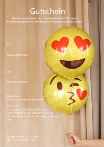 Gutschein für Schulung mit Smileys