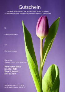 Gutschein mit Tulpe